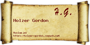Holzer Gordon névjegykártya